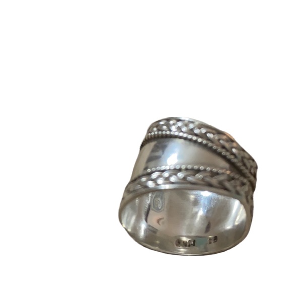 Sterling silver Wide Bali Rope Weaved Ring size 8 - Picture 3 of 4